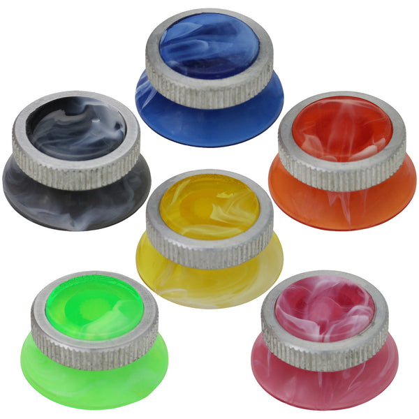 UFO Marbled Guitar Tone / Volume Knob With Knurled Aluminium Grip Ring